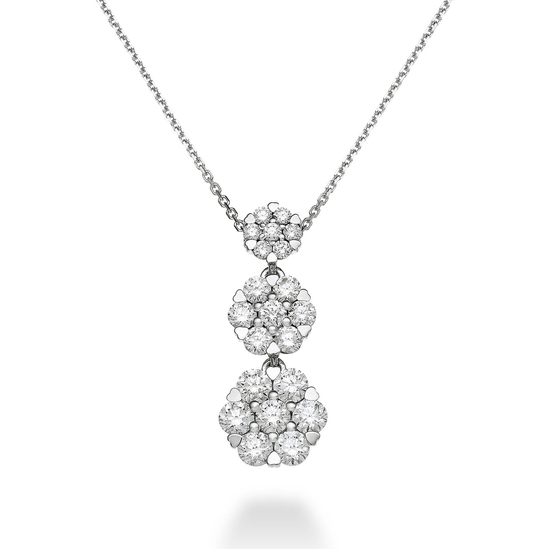 World Diamond Group 3 multiple bezel pendant necklace. scalar ct. 1.0 GTMS301D100-23018110101