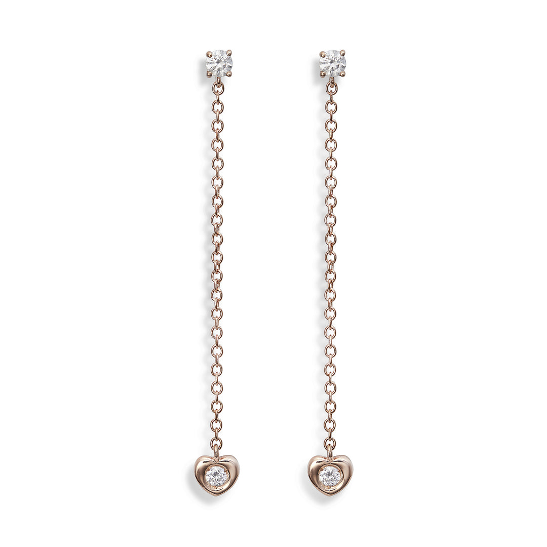 World Diamond Group or 18k 0.24 ct heart bezel chain 4 cm rosé GO5076O3BR024