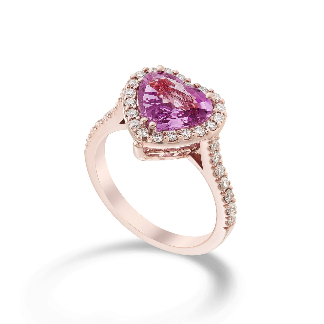 Golay pink zaff ring heart 9x8, contour and stem inc ACLC062DIZP98-23083110060