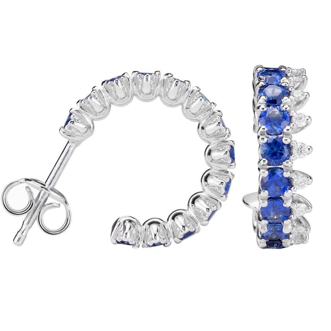 Golay crown earrings with blue sapphires and diamonds 2.89 ct ODG016ZBDI-17291110010