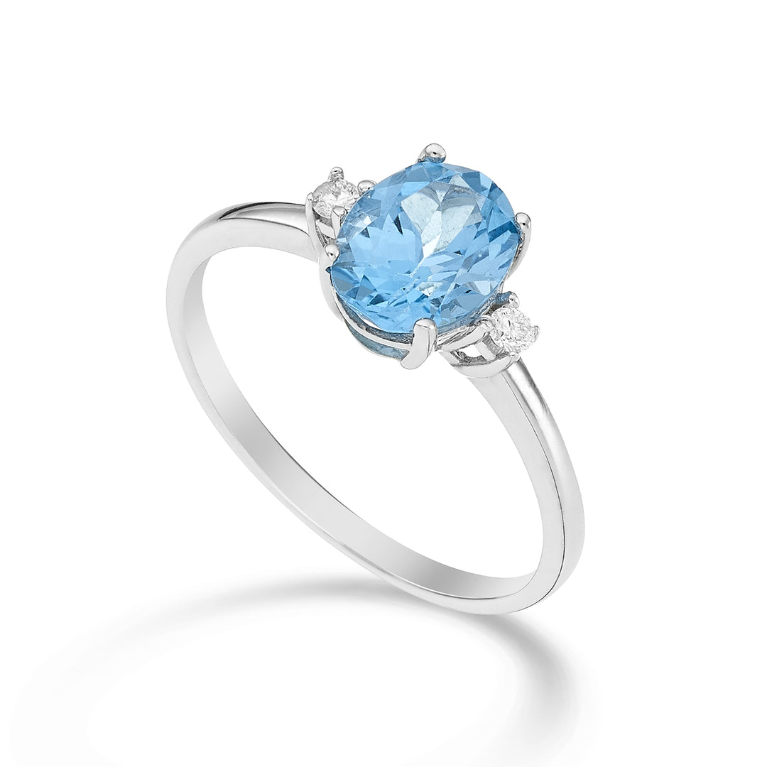 Mikiko an 18k oval blue topaz 8x6 ct.1,50 diam. ct.0.05 MA5074O4TPAZ