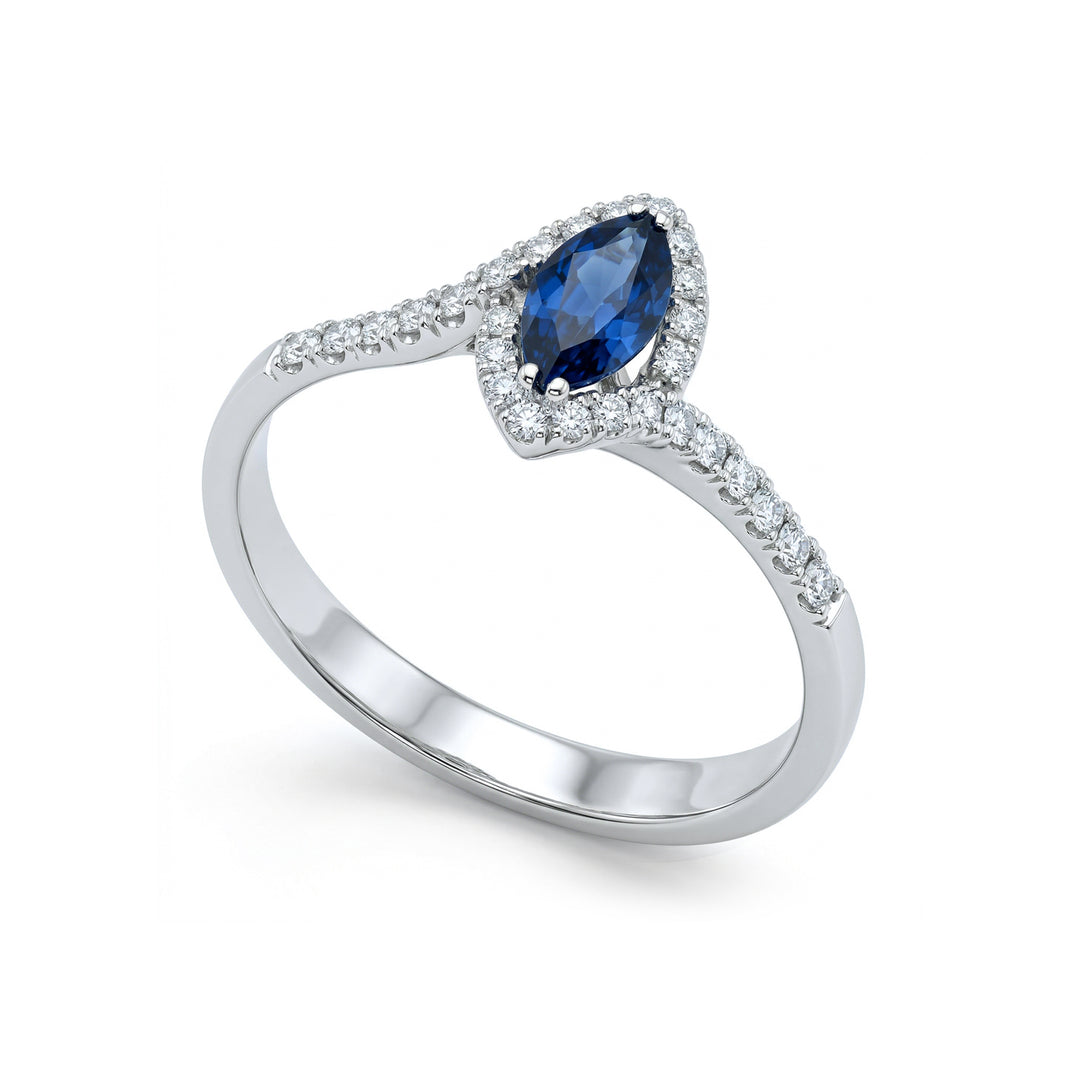 Golay marquise sapphire ring 7x3 with contour ACLC029WDIZB-22167110095