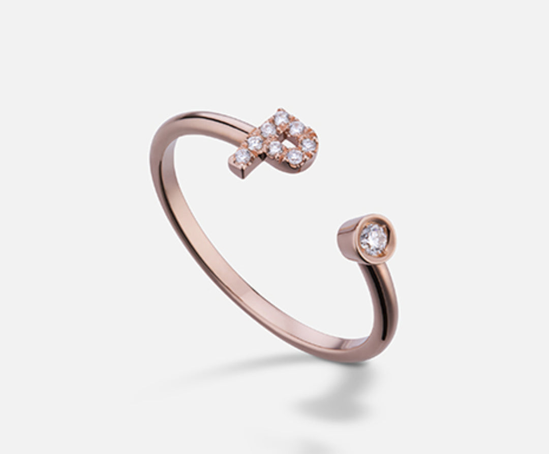 Golay an 9k letter p small rose gold diam. ct.0.07 GAFPD1R3