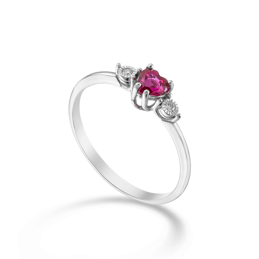 Mikiko an 18k 4x4 heart ruby and diamonds MA5202O4RBR
