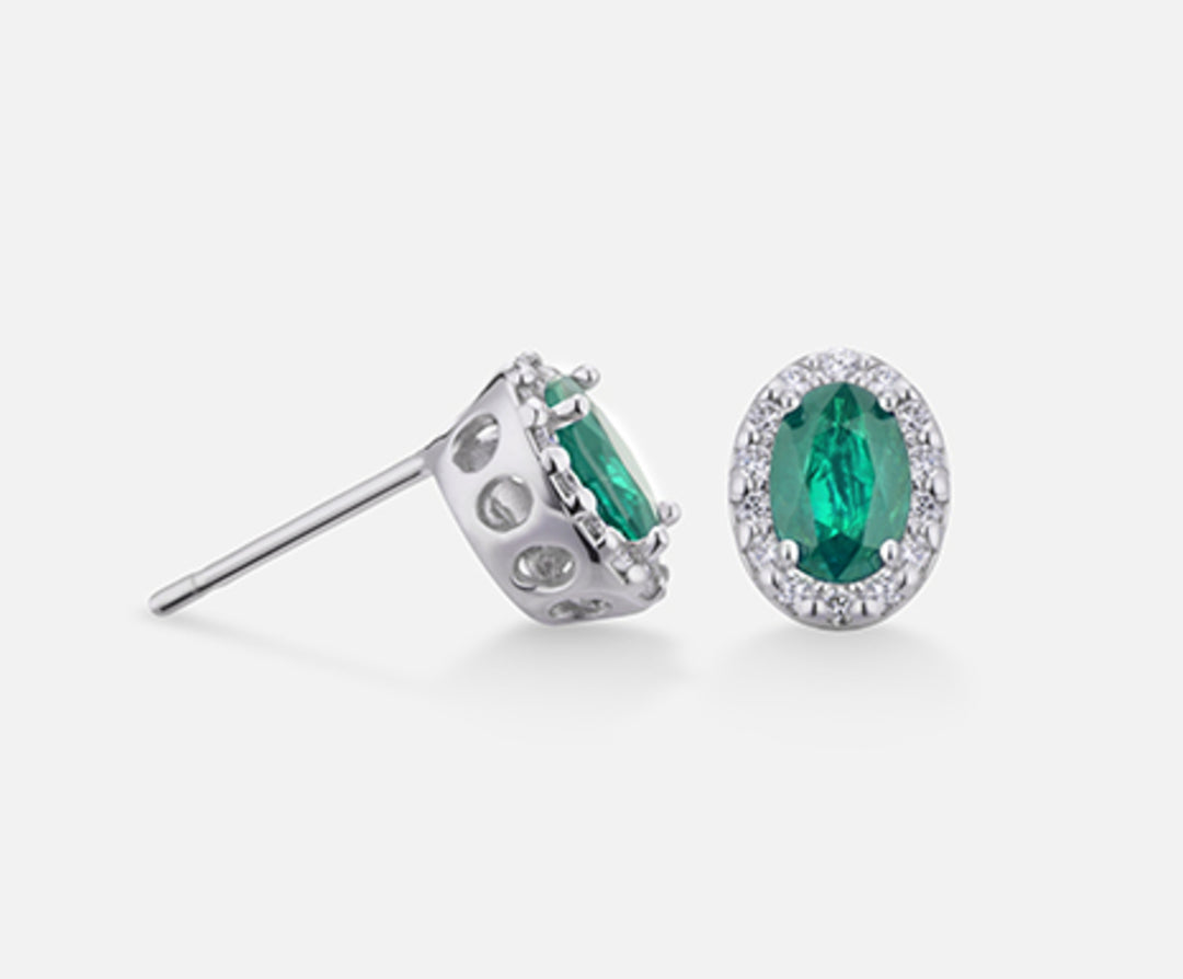 Mikiko or 18k emerald n. oval 6x4 ct.0.84 dia ct.0.18 MO5038O4SMN084