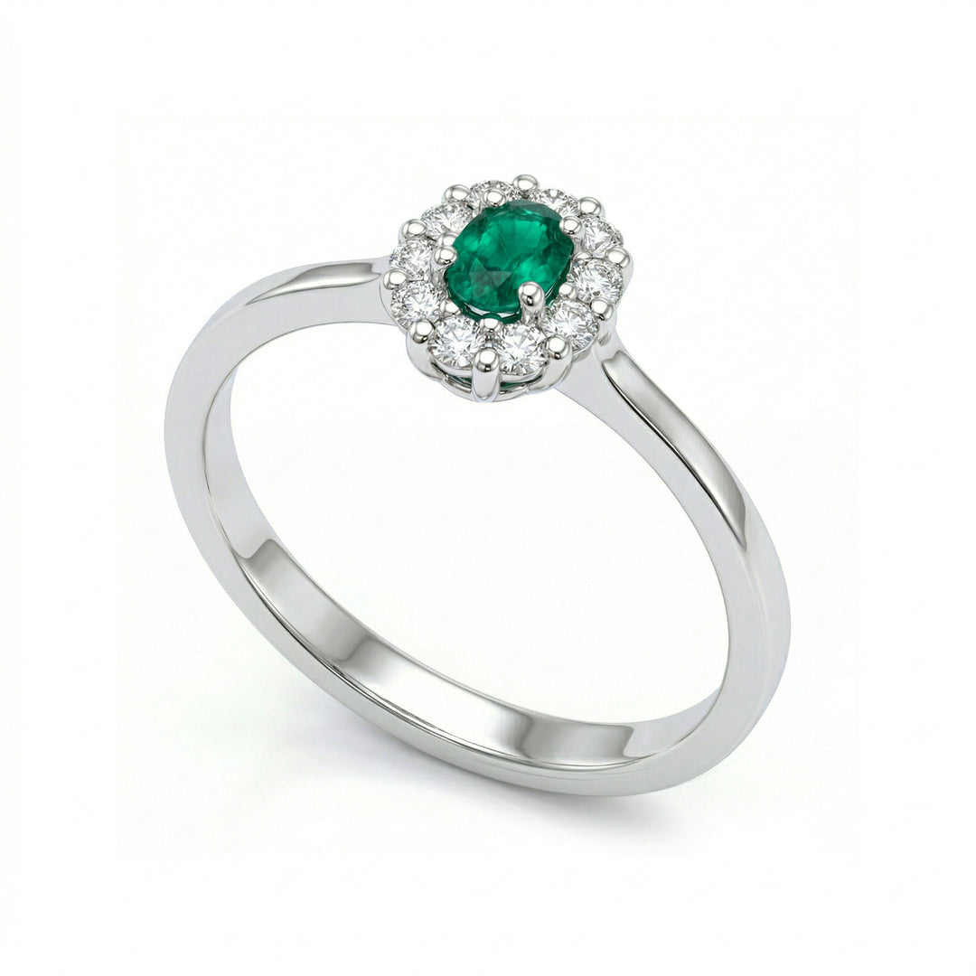 Golay 4x3 oval emerald ring and diamonds ACL040DISM-25143110255