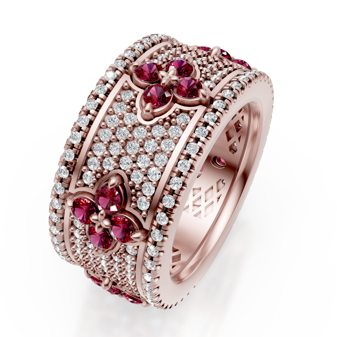 Golay ring band+rubies+diamonds pave pink AFFI02RUDIBR-25024110237