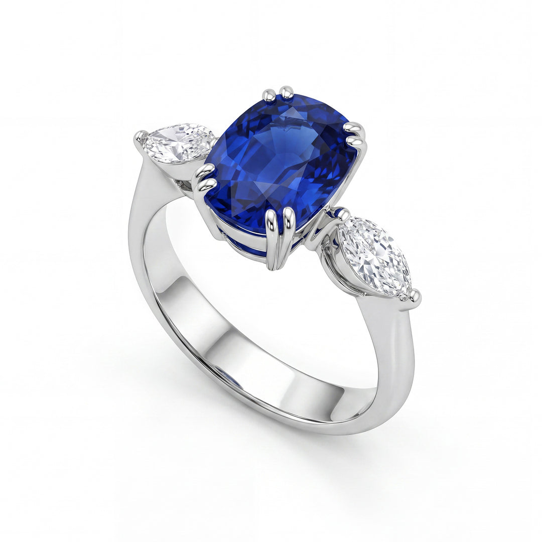 World Diamond Group sapphire ring 3.10 ct and marquise APU098WDIZB-16218110001