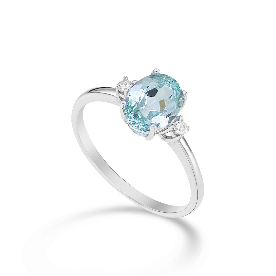 Mikiko an 18k oval paraiba tourmaline 8x6 ct.1,60 diam. ct.0.05 MA5074O4PAR