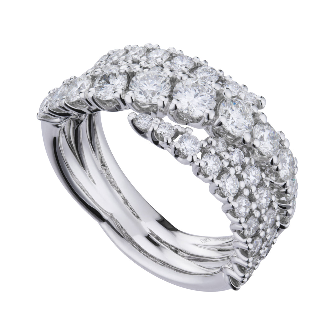 Golay multi-row grace ring with diamonds ABTRE2304DI-25302110173