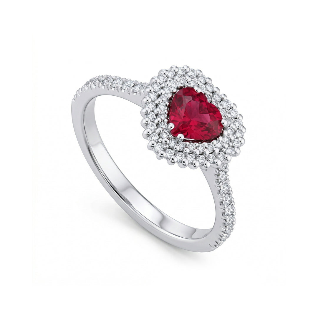 Golay ring with heart ruby and diamonds ACLC071DIRU-21063110021
