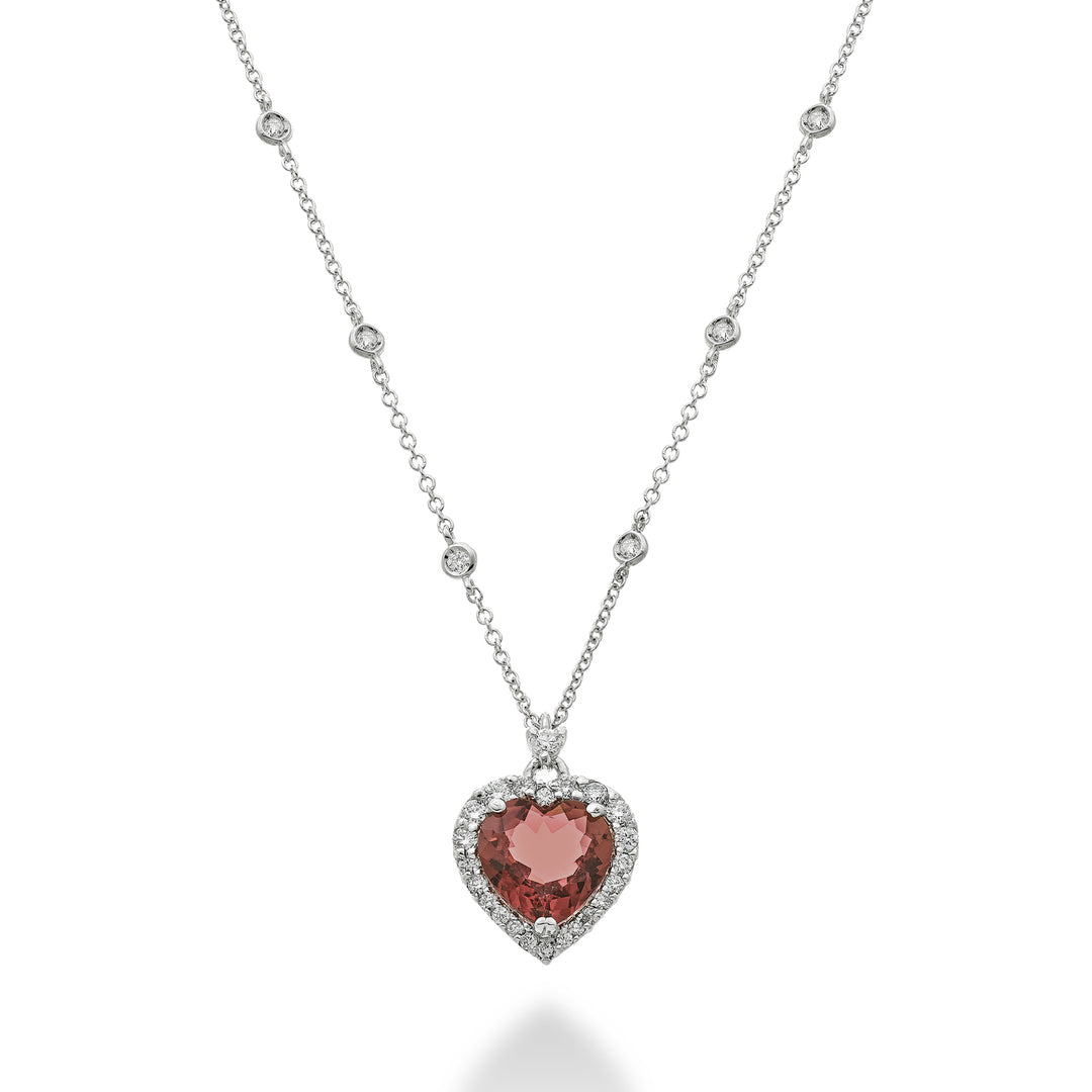 Golay pink tourmaline heart pendant necklace 8x8 contour GCLC479DTO88-24212110010