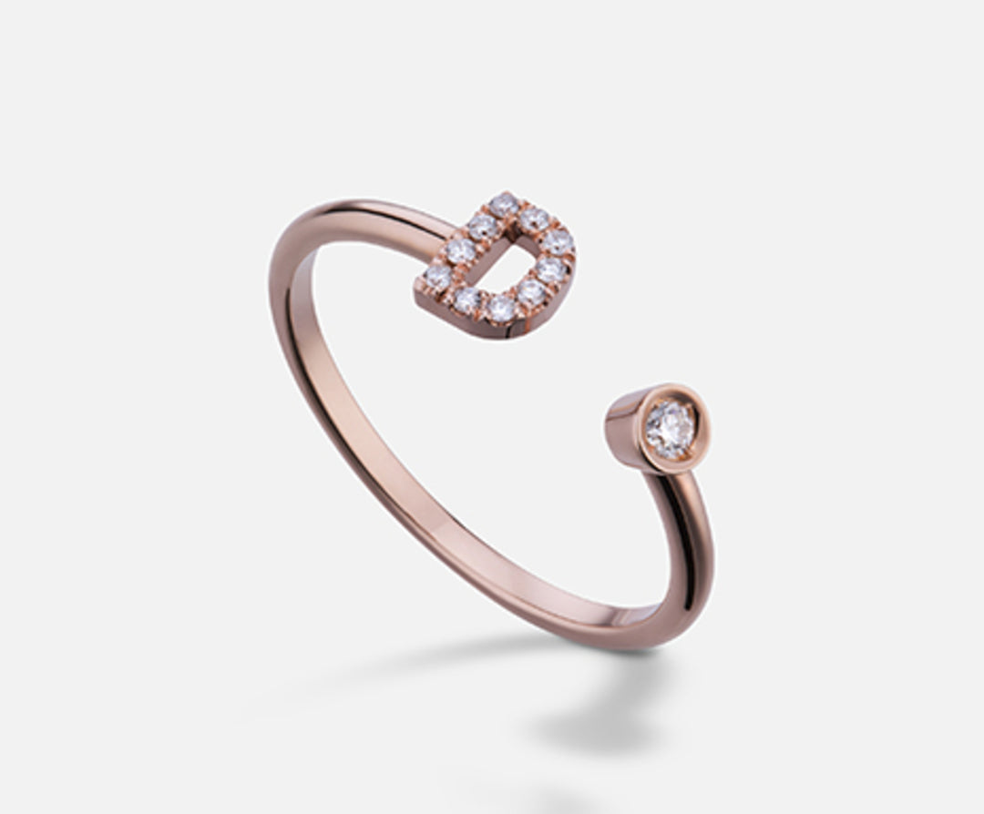 Golay an 9k letter d small rose gold diam. ct.0.08 GAFDD1R3