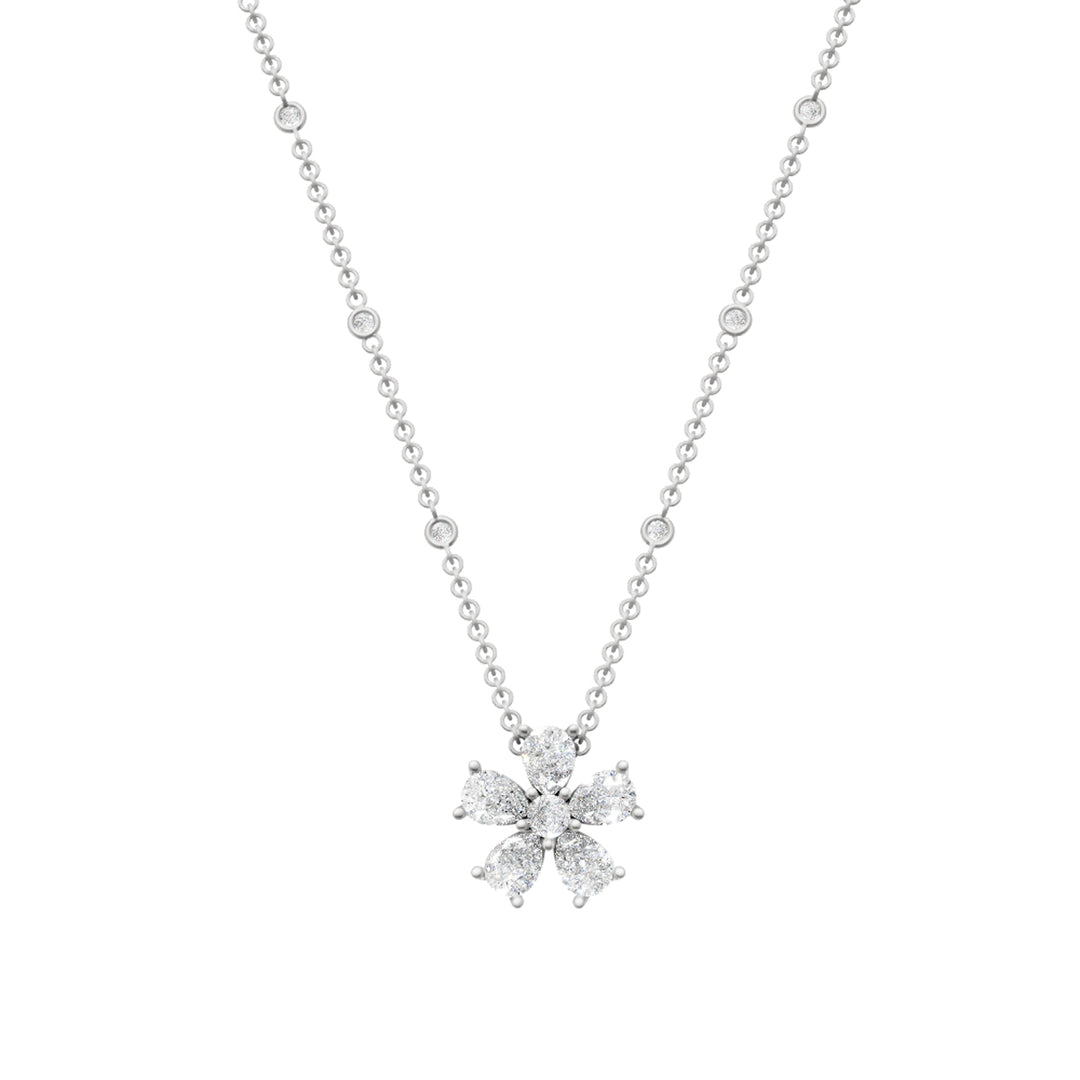Golay five drop diamond flower necklace 0.20ct white GMP568D020B-24326110031