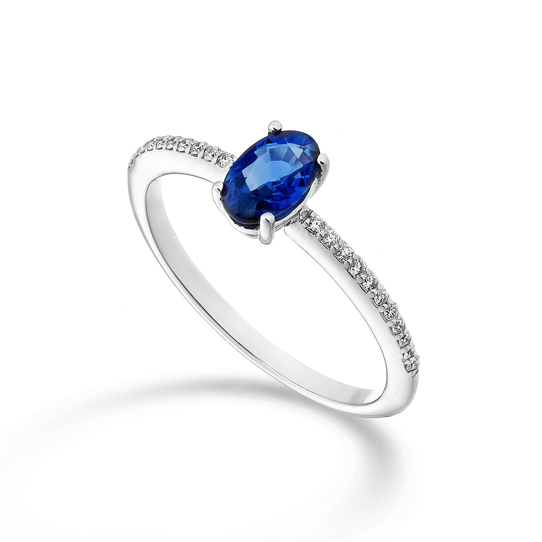 Mikiko an 18k sapphire n. oval 6x4 ct.0.57 diam. ct.0.08 MA5102O4ZFN057