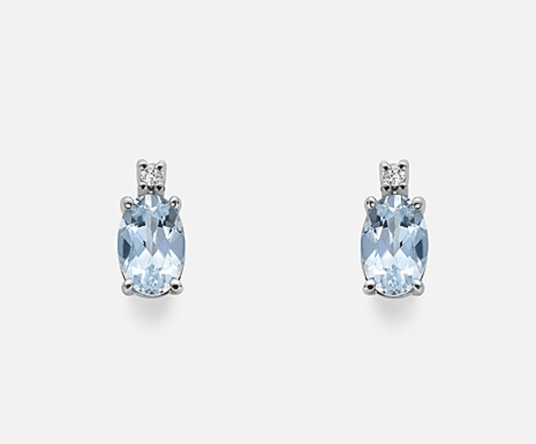 Mikiko or 9k oval aquamarine 6x4 ct.0,60 diam. 0.02 ct MO5023R4AM
