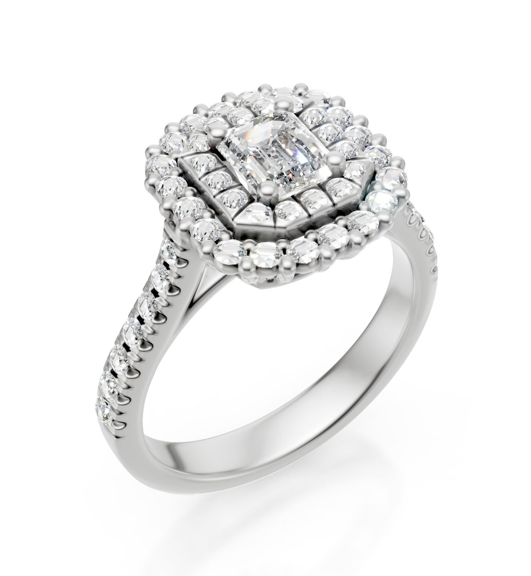 Golay ring diam. cushion 6x6 double two-tone outline ACLC737D66B-25266110078