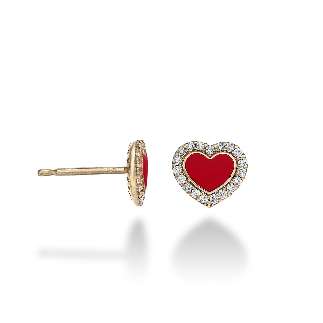 Mikiko or 9k ct.0.20 small heart red enamel MO5057R3BR020