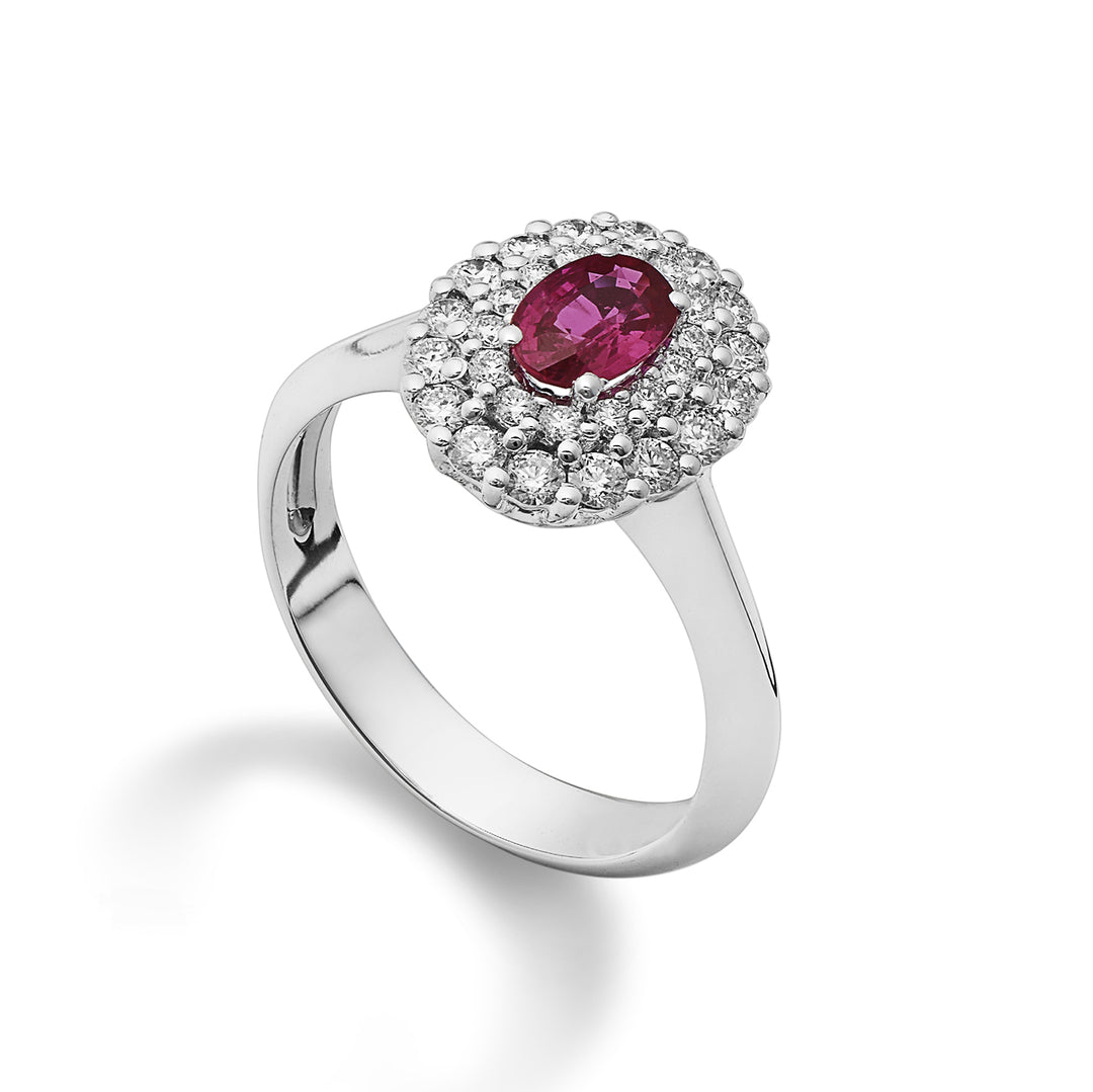 Golay ring with 6x4 oval ruby and double contour ACLC128DIRU64-22143110171
