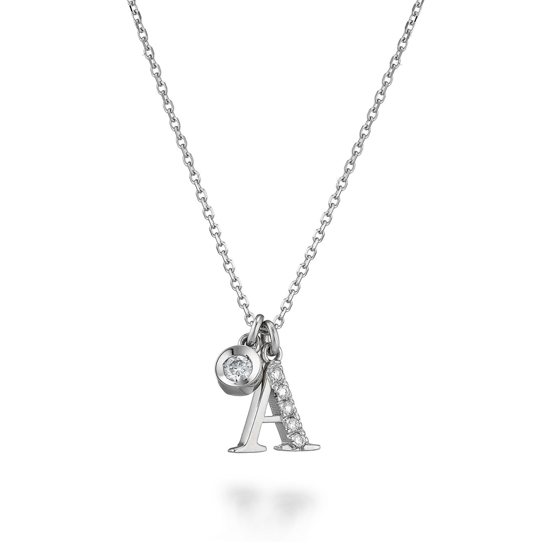 Golay cl 9k letter a white gold diam. ct.0.06 GPLADR4
