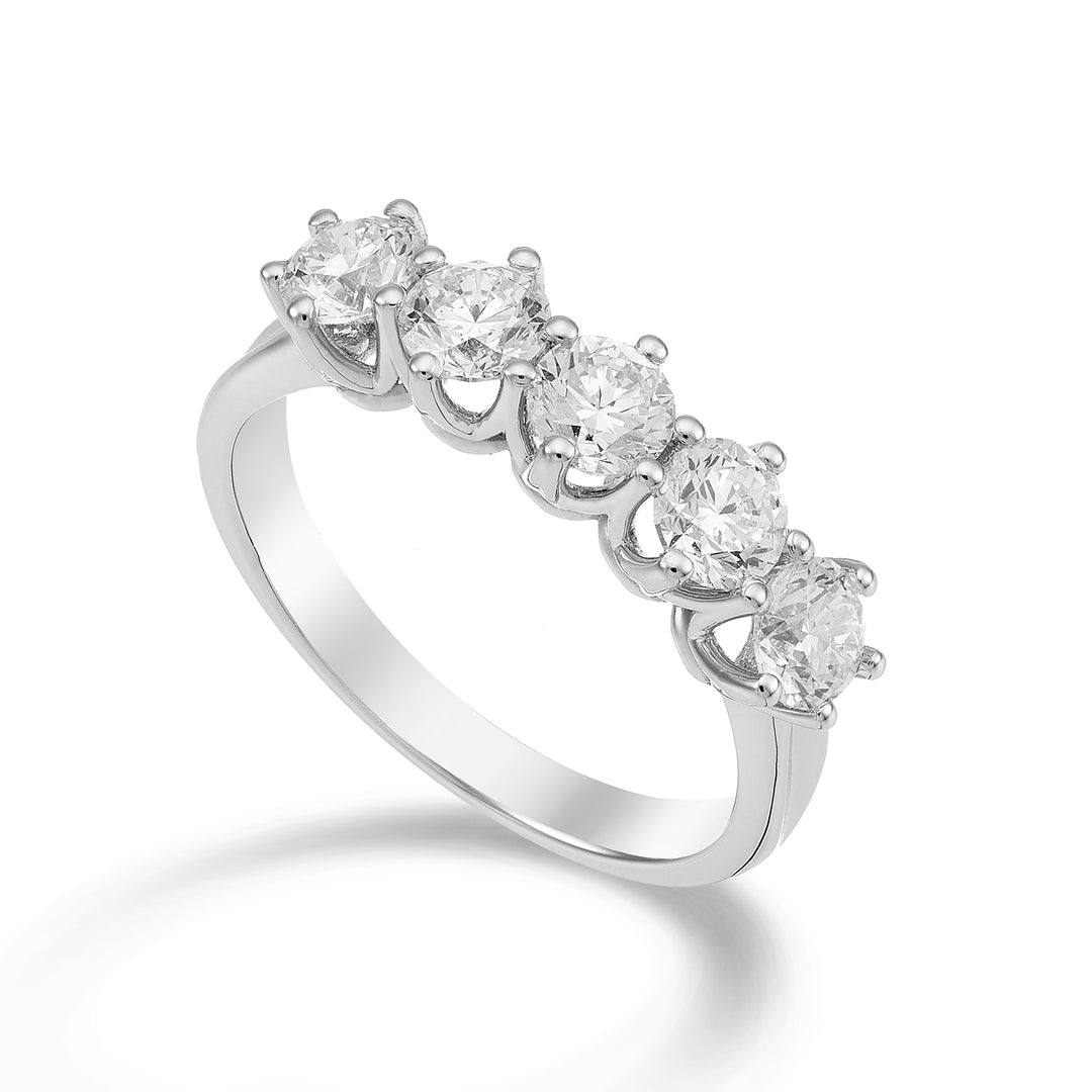 Golay linear riviera ring 5 stones total ct. 1.20 AR5L046DI120-23122110020