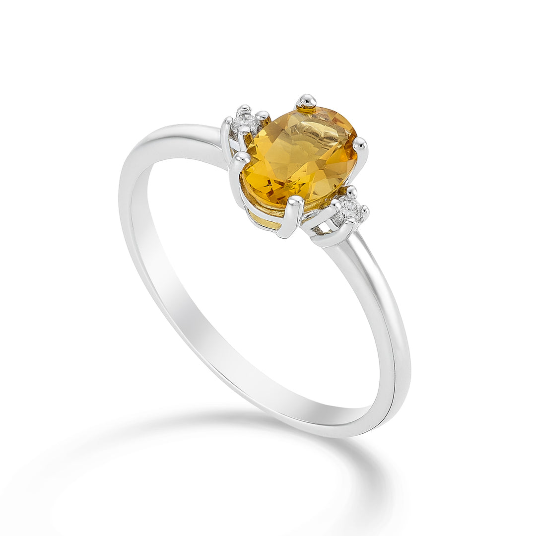 Mikiko an 18k oval citrine 7x5 ct.0,60 diam. ct.0,03 MA5073O4CITR