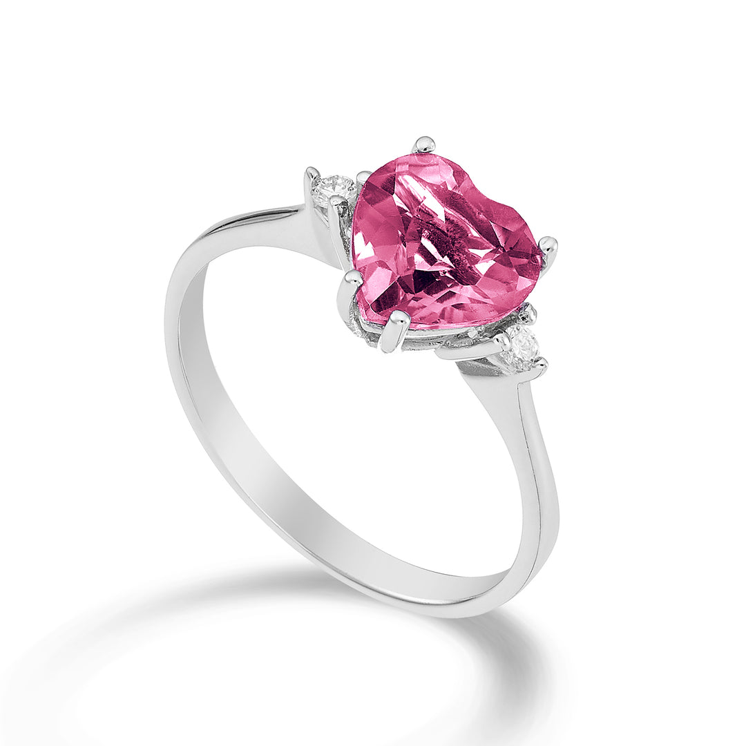 Nihama an 18k pink topaz heart 8x8 ct.2,10 diam. ct.0.05 NACL198DITPPK88O4