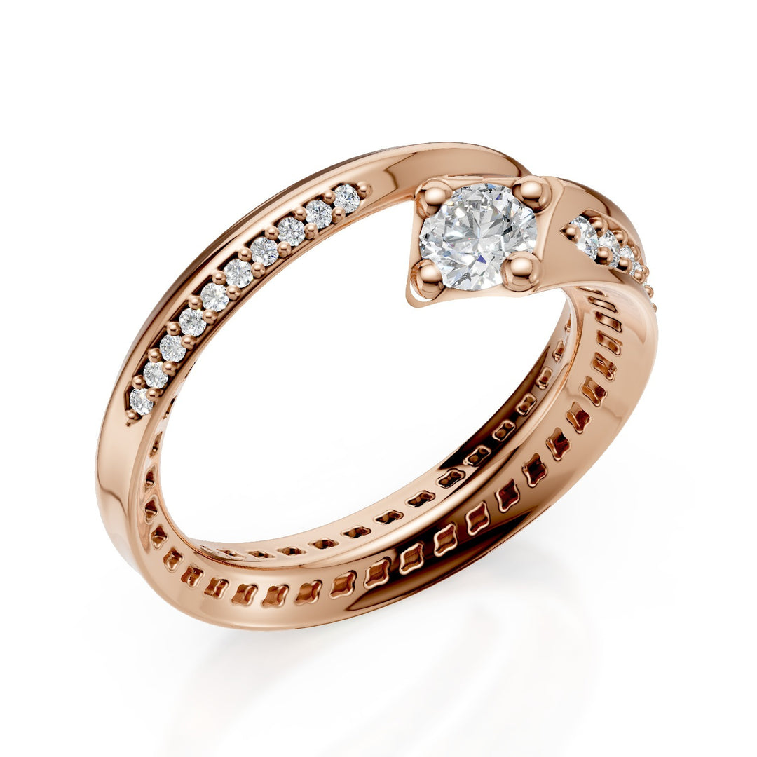 Golay large central rose gold spiral ring 0.28ct AF051RDI-25027110057