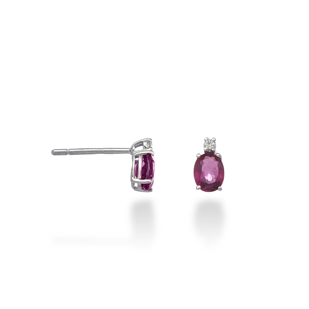 Mikiko or 9k oval ruby ​​5x4 ct.0,80 diam. 0.02 ct MO5163R4RBC