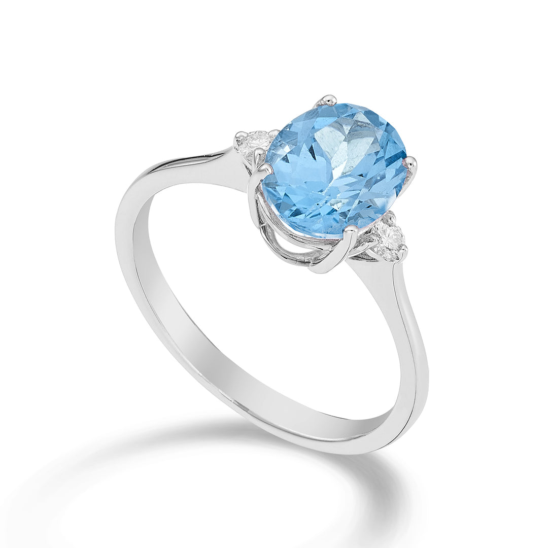 Nihama an 18k oval blue topaz 7x9 ct.2,10 diam. ct.0,08 NA5143O4TPAZ