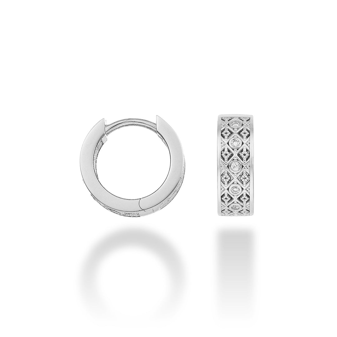Mikiko or 18k round texture diam. 0.05 ct white gold diam. east. 12mm MO5064O4BR005
