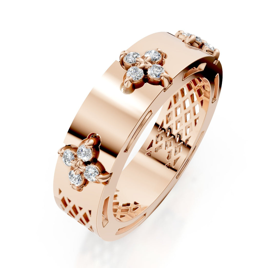 Golay half round band ring polished pink diamonds AFFI04DISLR-25036110106
