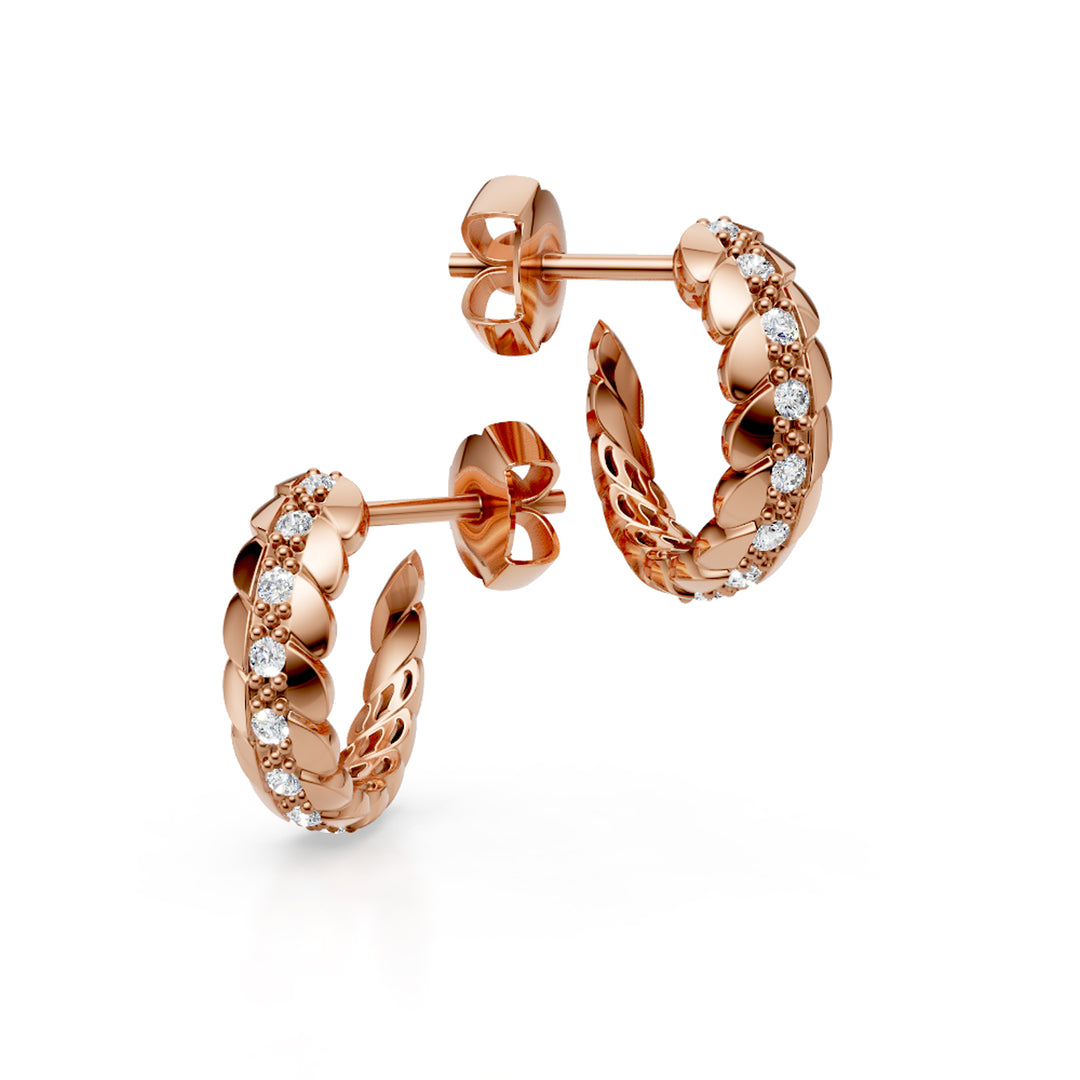 Golay 1 row swing earrings in rose gold, diameter 15mm OD001DI1R15-25029110218