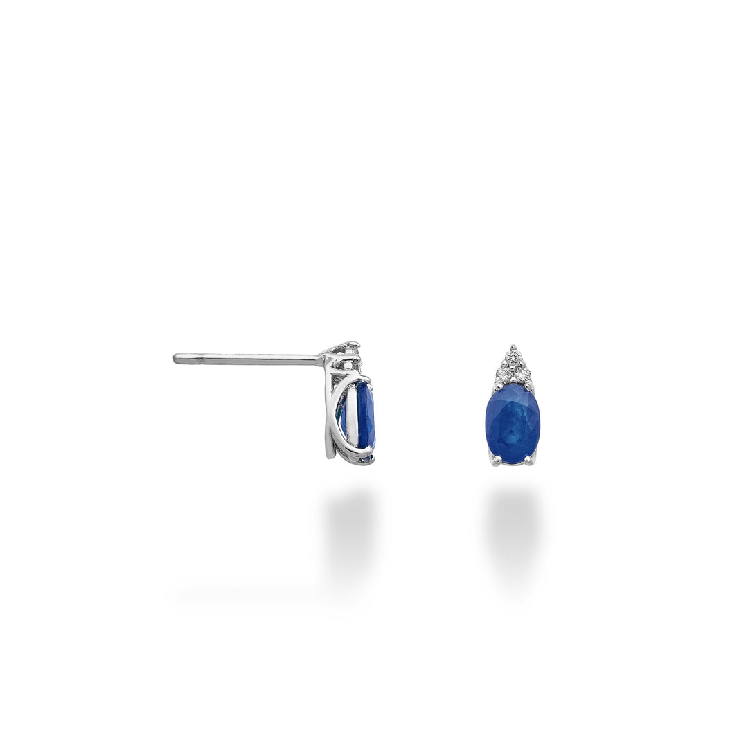 Nihama or 9k sapphire no. 6x4 oval and three diamonds NO5171R4ZFN104