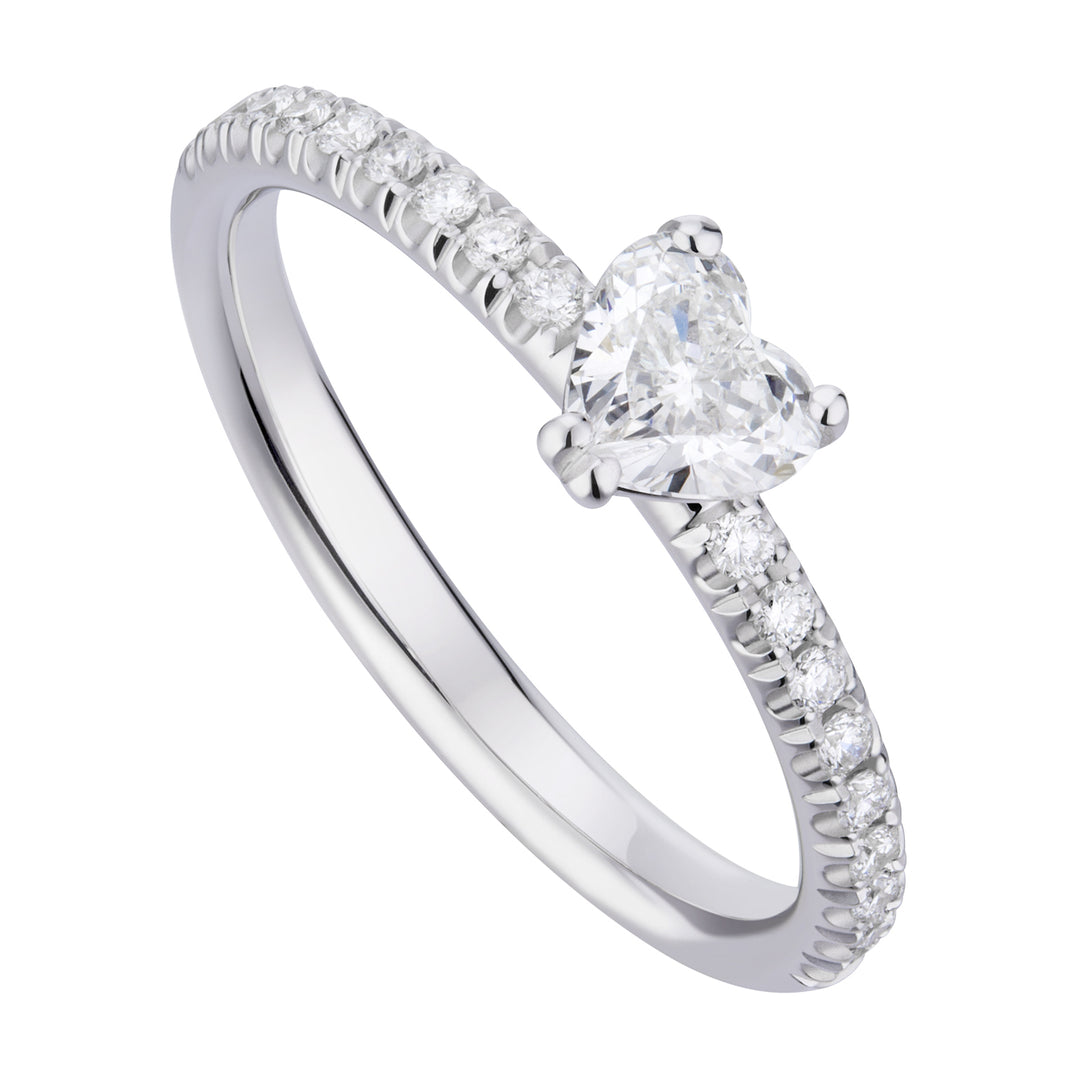 World Diamond Group solitaire ring with heart 0.25ct recessed shank ACUC016DI25-19239110013