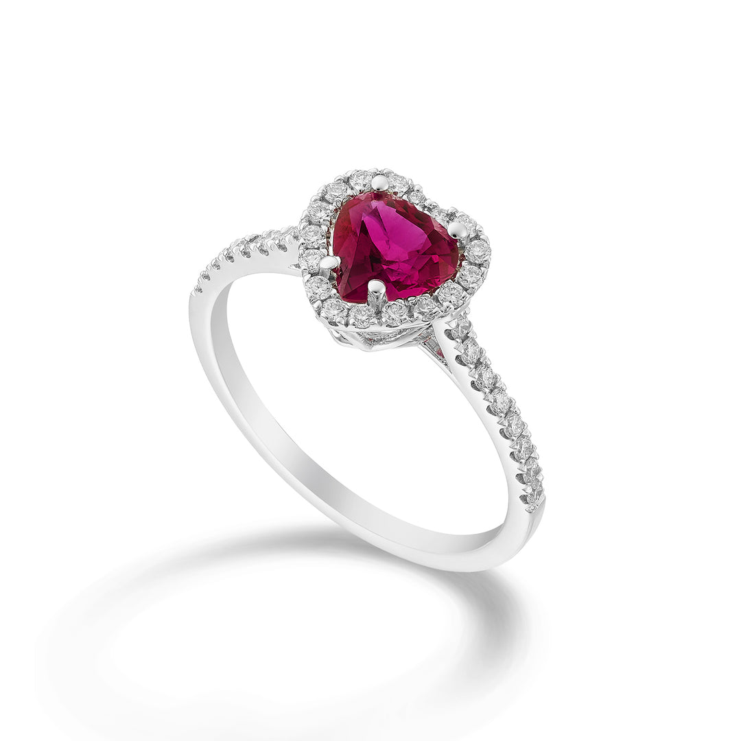 Golay heart ruby ring 6x6, contour and shank inc ACLCHS001DRU66-23079110150
