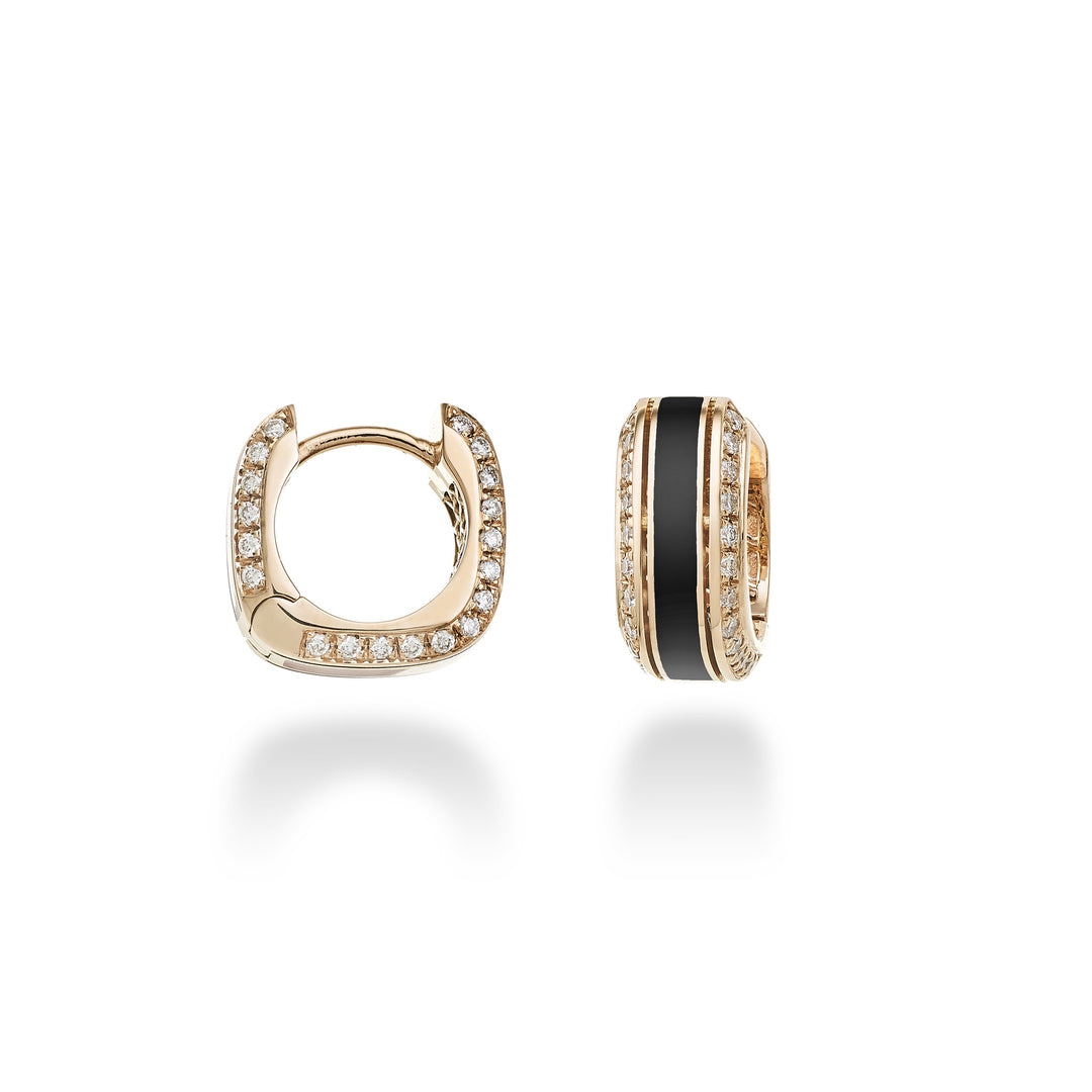 Golay small light cube earrings onyx enamel and diam OCUBET003DIBLK-24010110102