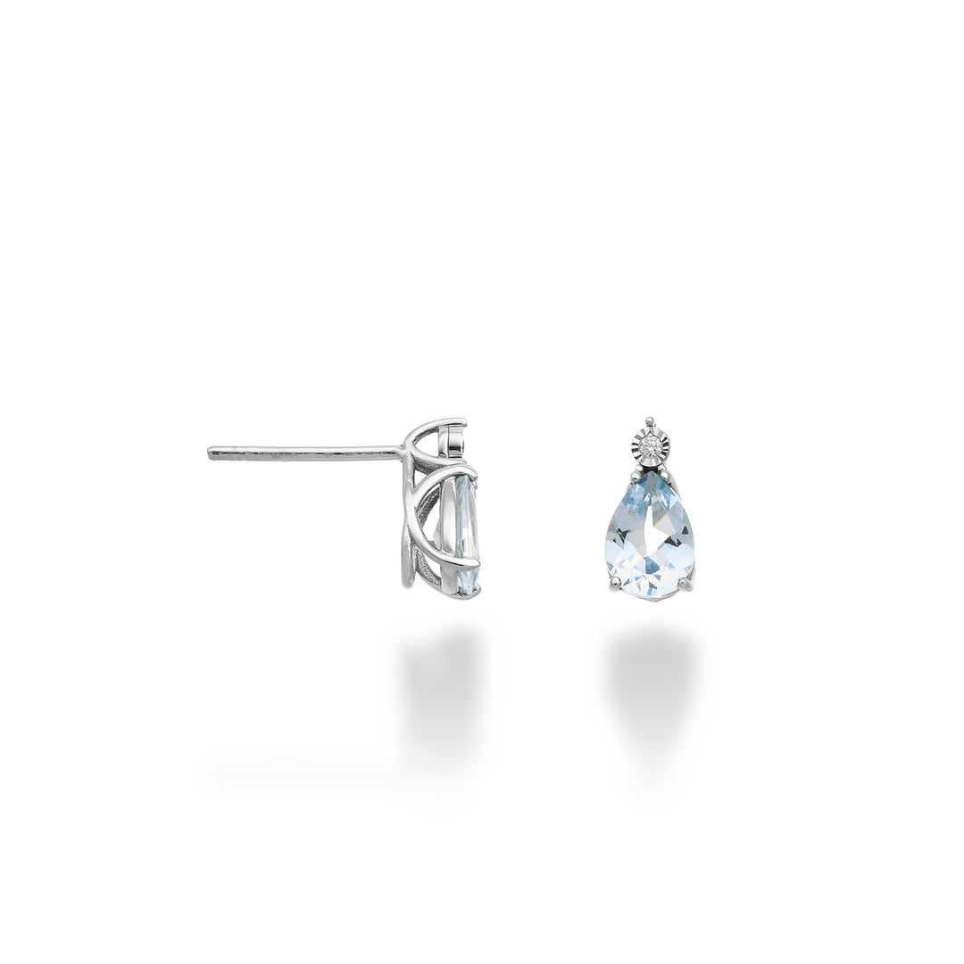Mikiko or 18k aquamarine drop 7x5 with diamond MO5177O4AM
