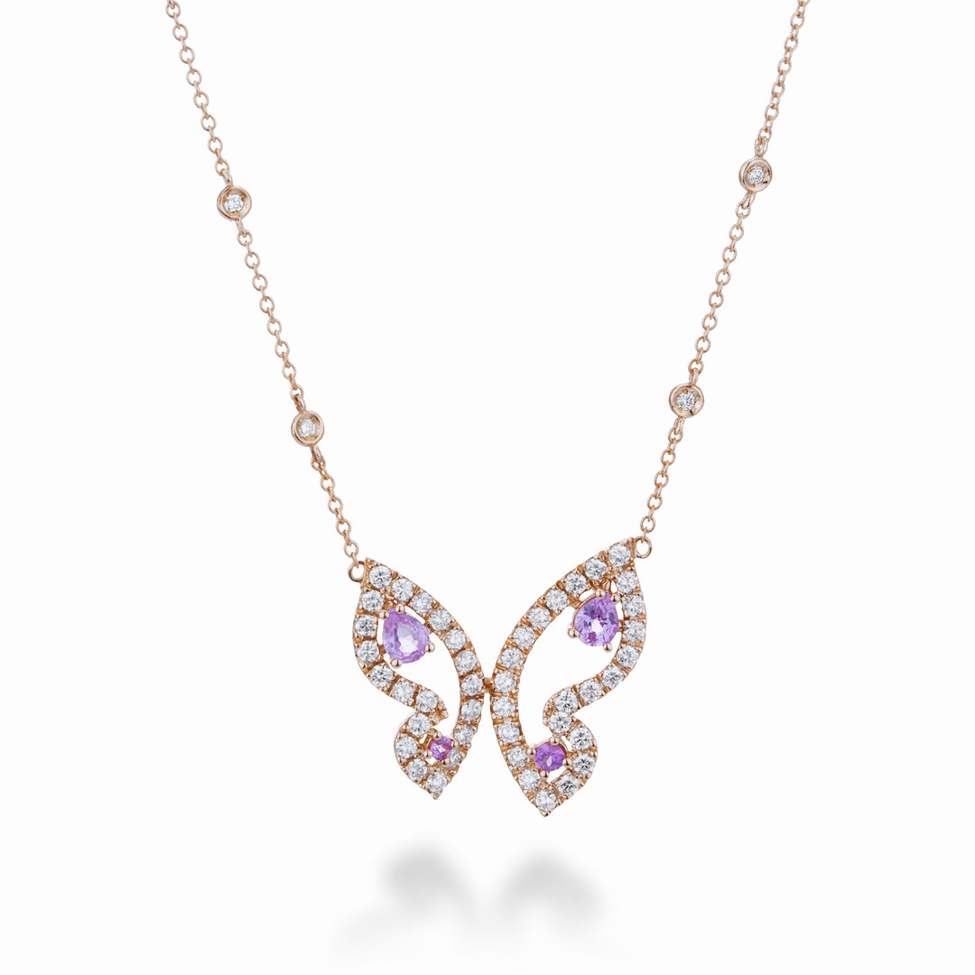 Golay small mariposa choker with pink and diam sapphires GFFA009DZP-23059110033