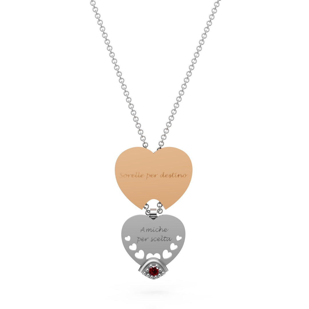 Golay smooth heart pendant necklace pink white drawer GD683RURB-25162110086
