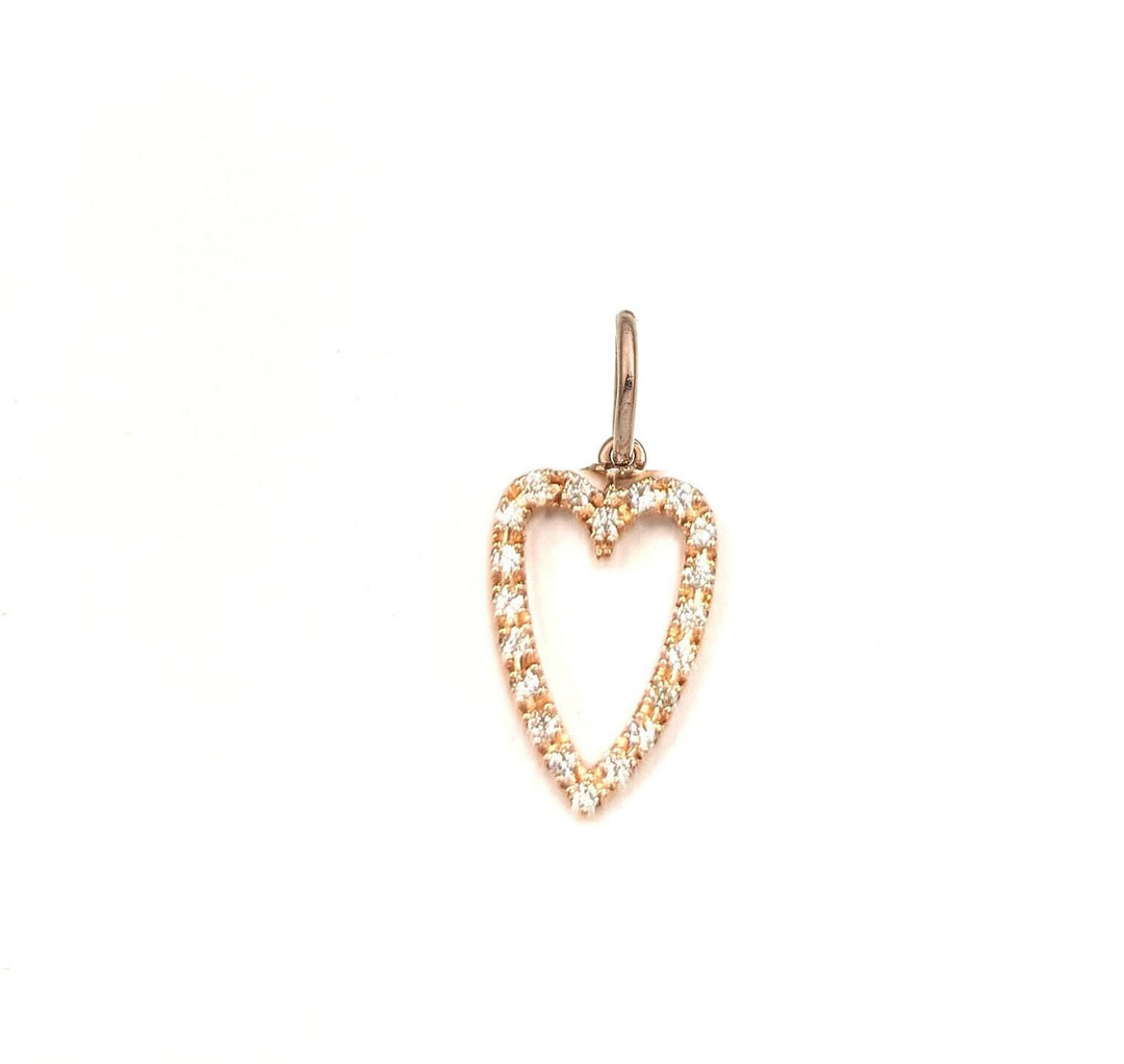 World Diamond Group long heart pendant 18k 0.12 ct rose gold GPEN213DIO3
