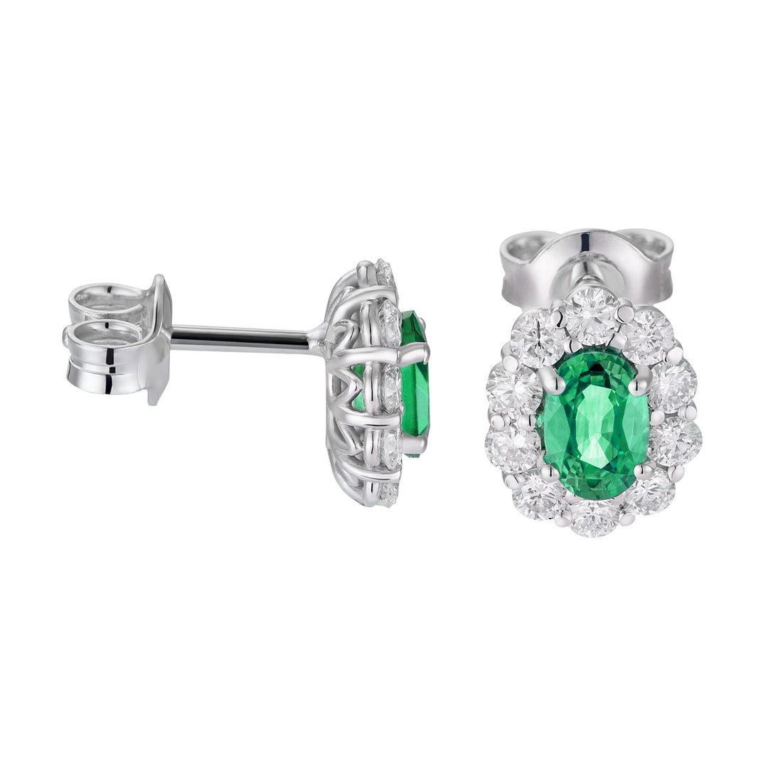 Golay 4x6 oval emerald earrings and diamonds OCL042DISM-26111110333