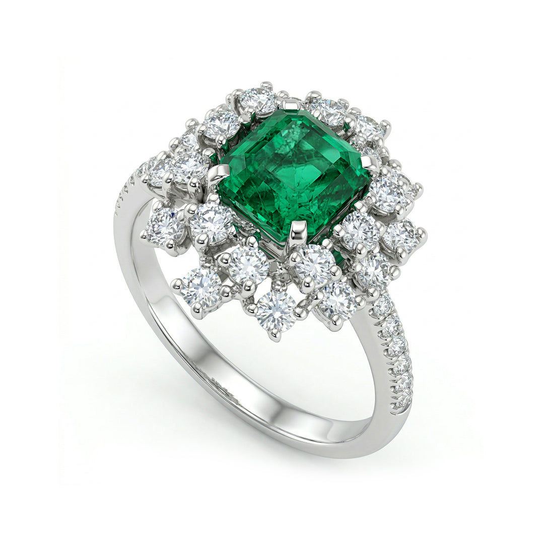 Golay square emerald ring 6x6 irregular outline ACLC843DSM66-26068110094