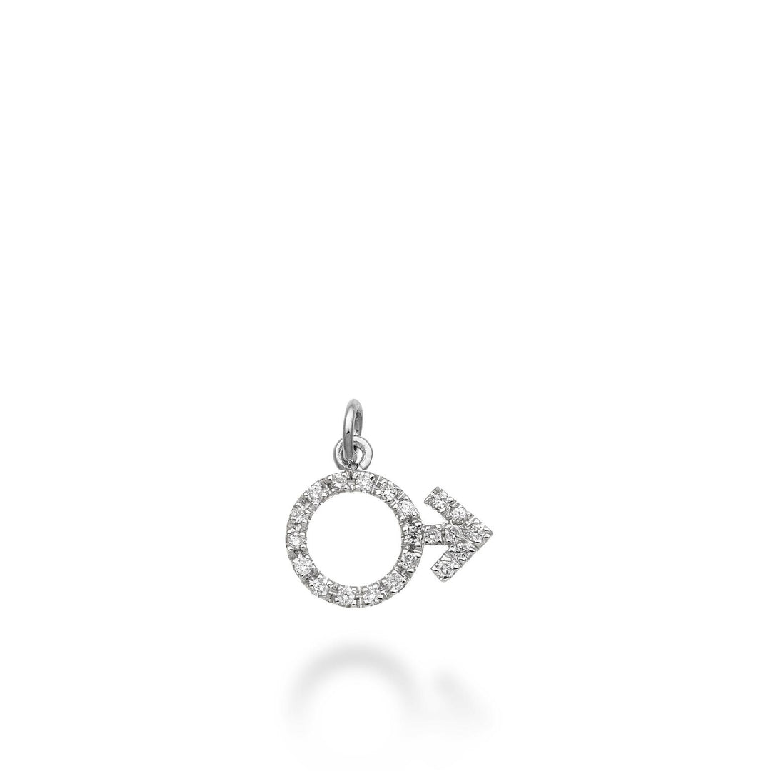 World Diamond Group man symbol pendant 18k ct.0.16 g vs white gold GPEN216DIO4