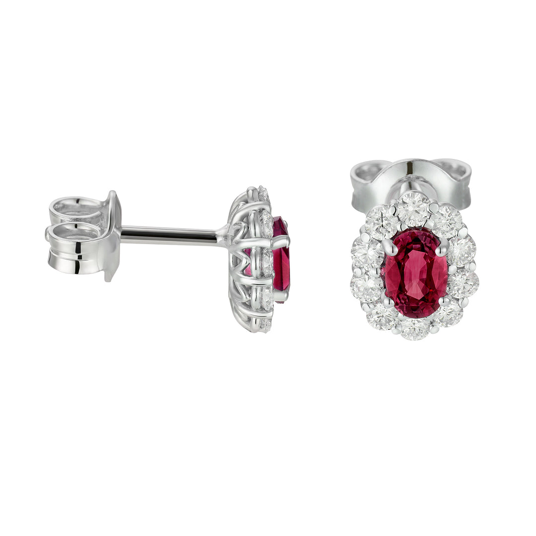 Golay 4x5 oval ruby earrings and diamonds OCL041DIRU-25143110208