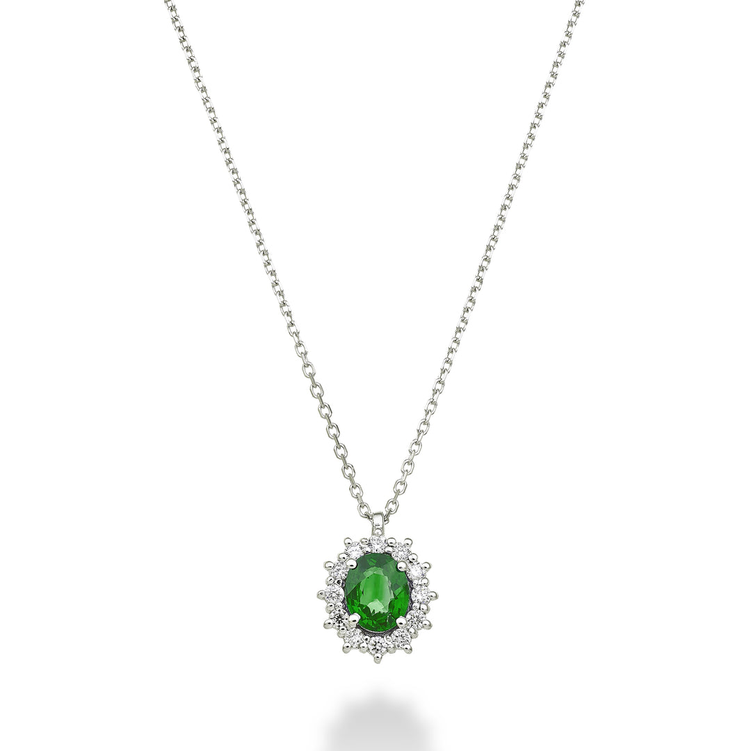 Mikiko cl 9k emerald n. oval 5x4 ct.0.30 diam. 0.10 ct MD5126R4SMN