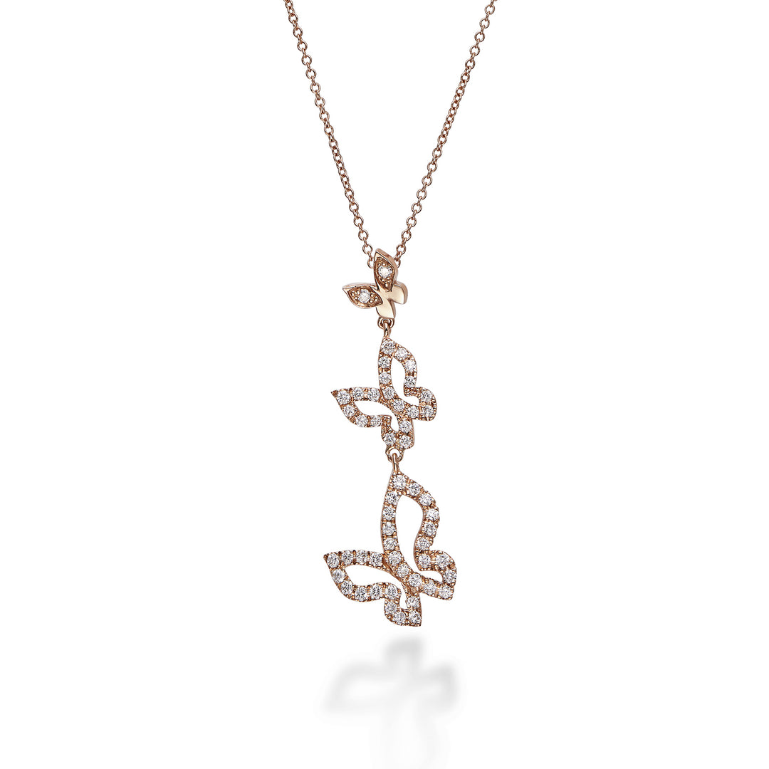 Golay mariposa choker with 3 hanging butterflies 0.48 ct GFFA006DI-22189110006