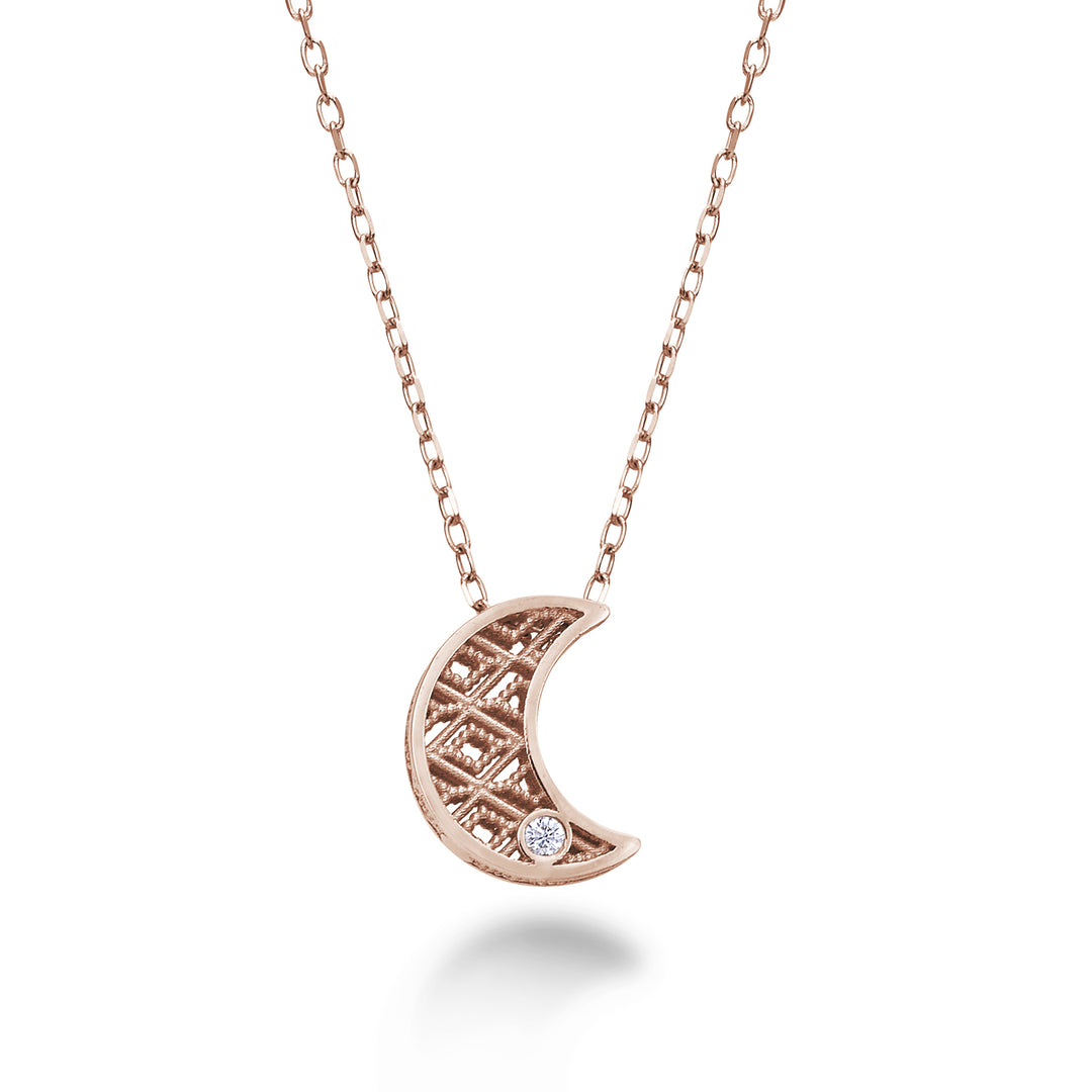 Nihama cl 18k moon rose gold diam. ct.0,01 NDLUNAO3