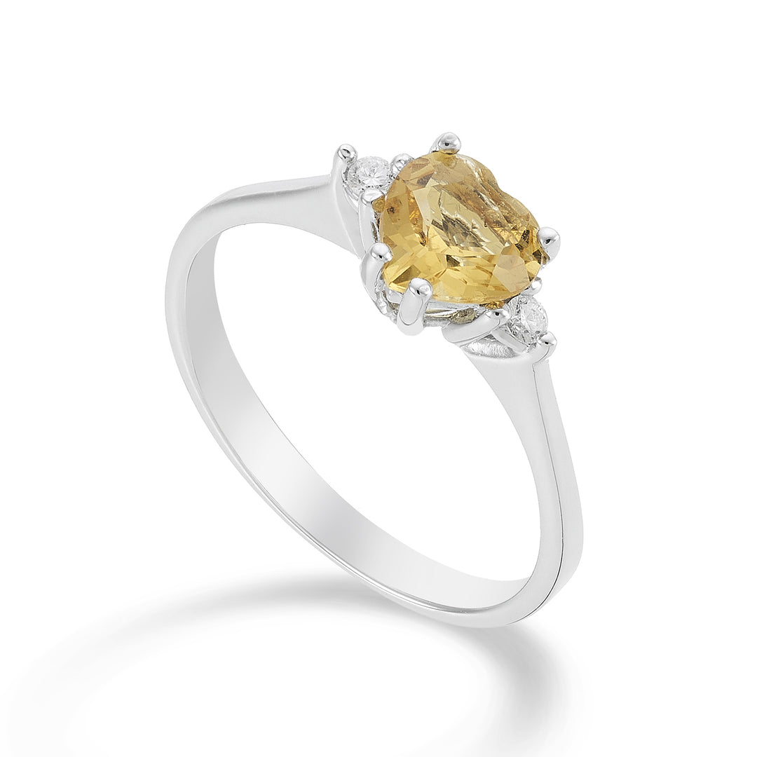 Nihama an 18k citrine heart 6x6 ct.0,60 diam. ct.0,04 NACL198DICITR66O4