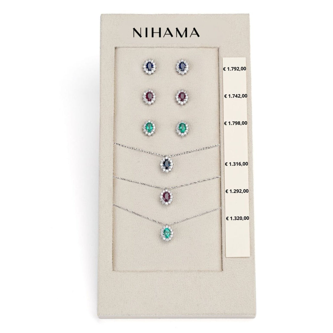 Nihama package cl 5047 + or 5030 18kt oval 6x4 sapphire, ruby ​​and emerald tr. N.LIGHTBOX.11-T
